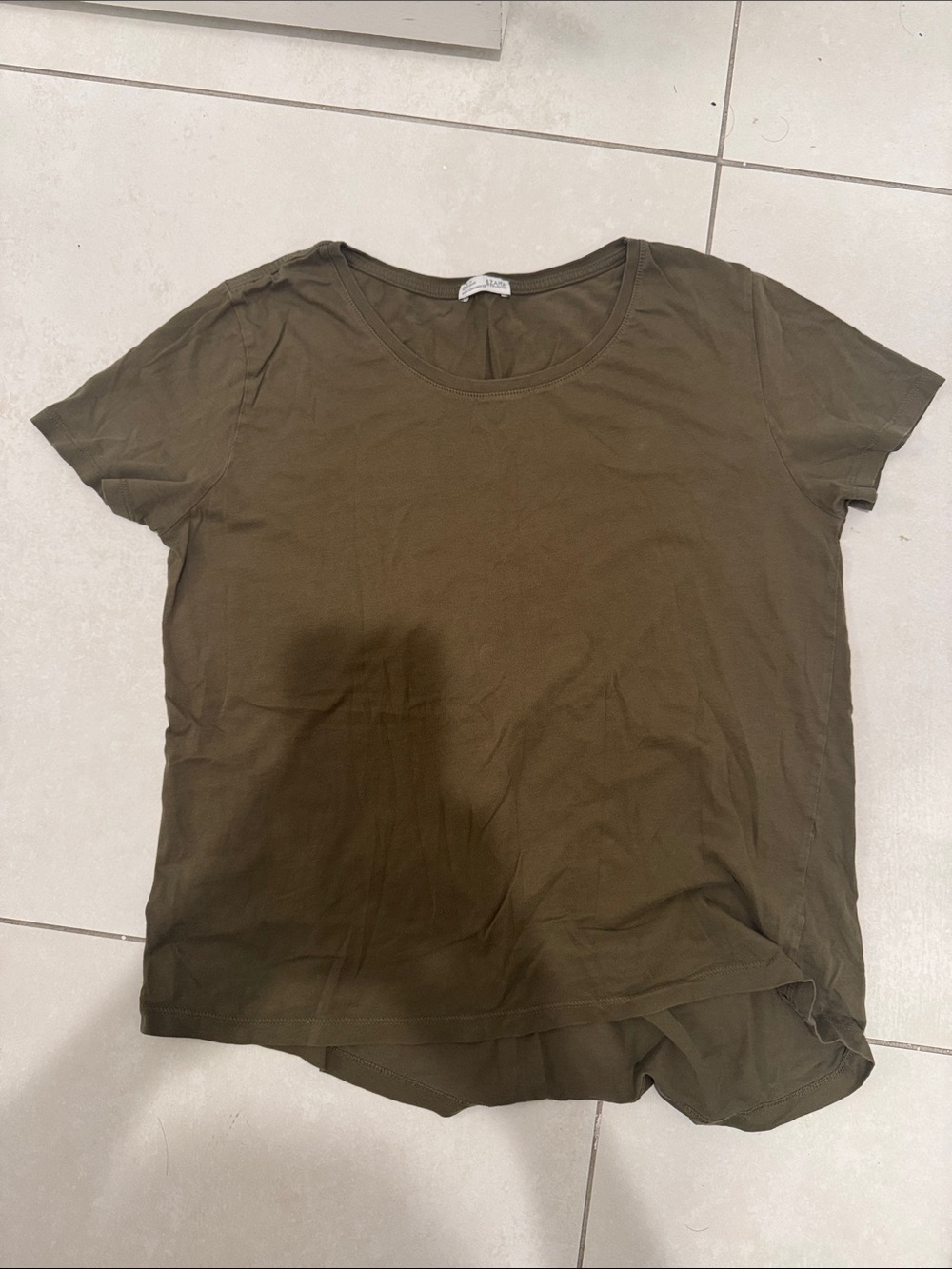 Zara Olive Green Short-Sleeve Crewneck Tee